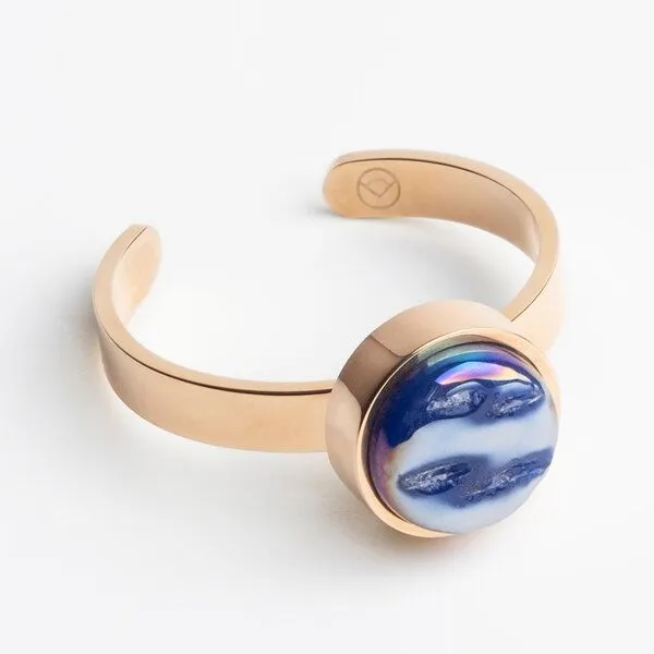 ALEXASCHA ALEXASCHA Größenverstellbarer Ring mit Stein, Nachtblau, – Produktbild 1 von 4