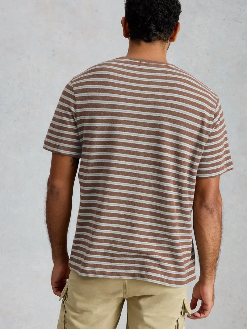 White Stuff Gestreiftes T-Shirt Horsham - M, Braun multi, – Produktbild 4 von 4