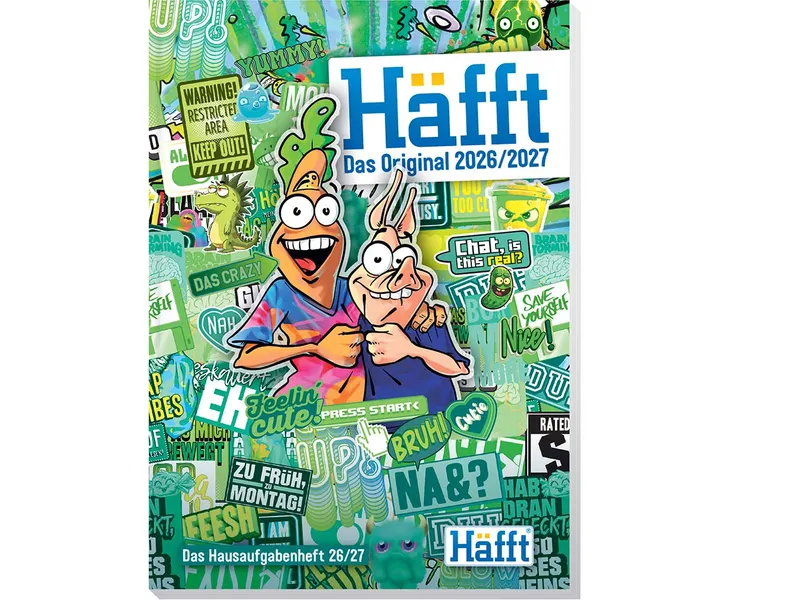 Häfft Häfft Hausaufgabenheft Original 2026/27, Stickermania EM – Produktbild 1 von 1