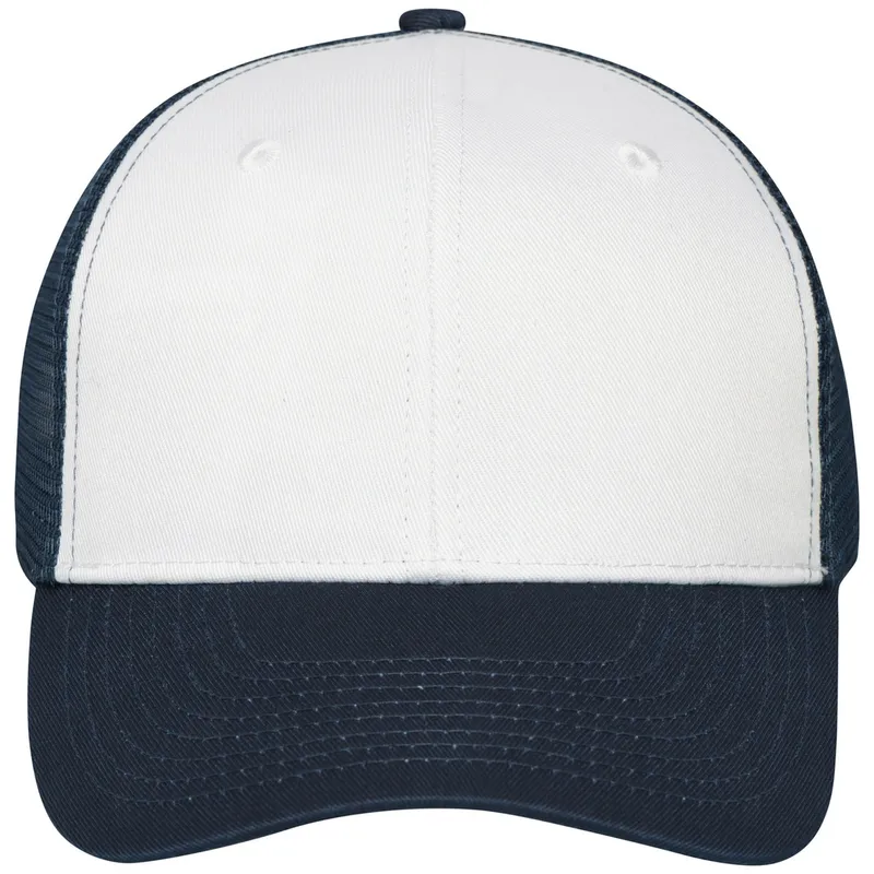 Myrtle Beach myrtle beach Trendiges 6 Panel Mesh Cap MB6239 aus Polycotton unisex white/navy – Produktbild 1 von 1