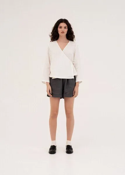AmourLinen AmourLinen Leinen-Shorts MIA, Charcoal (schwarz), – Produktbild 1 von 4