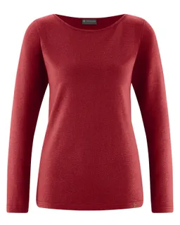 HempAge Hempage Damen vegan Rubinrotes Langarm Top – Produktbild 1 von 1