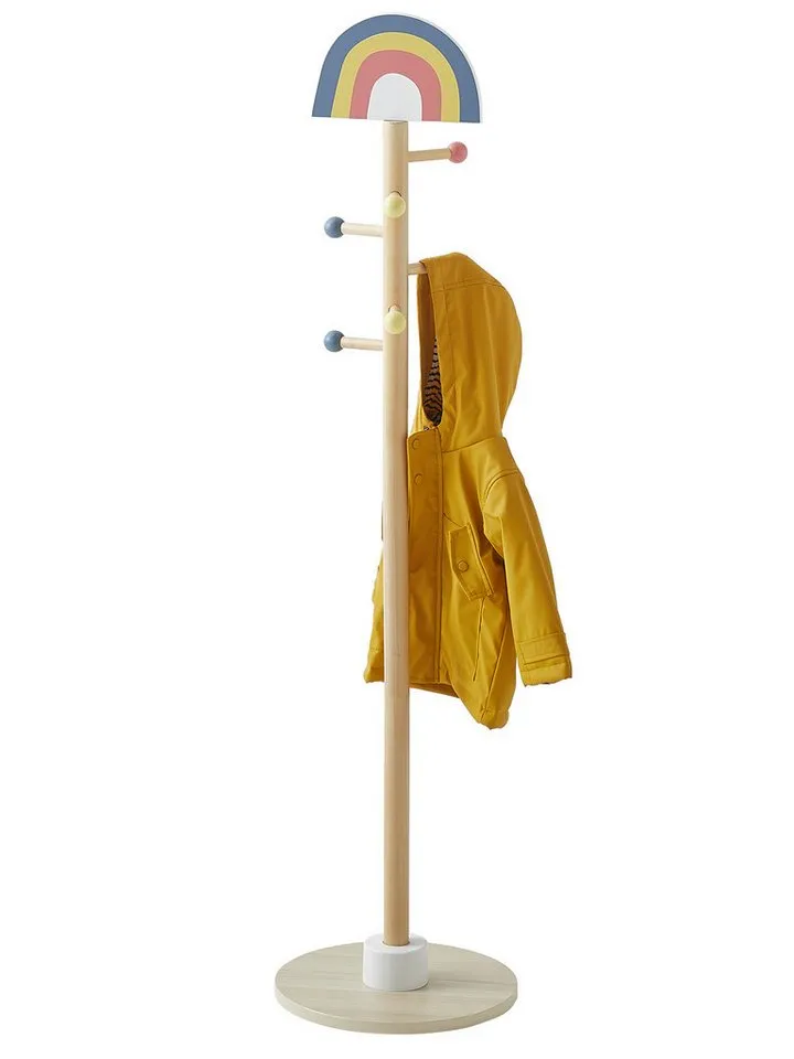 Vertbaudet Vertbaudet Wandgarderobe Kinderzimmer Garderobenständer REGENBOGEN, Gelb, – Produktbild 1 von 2