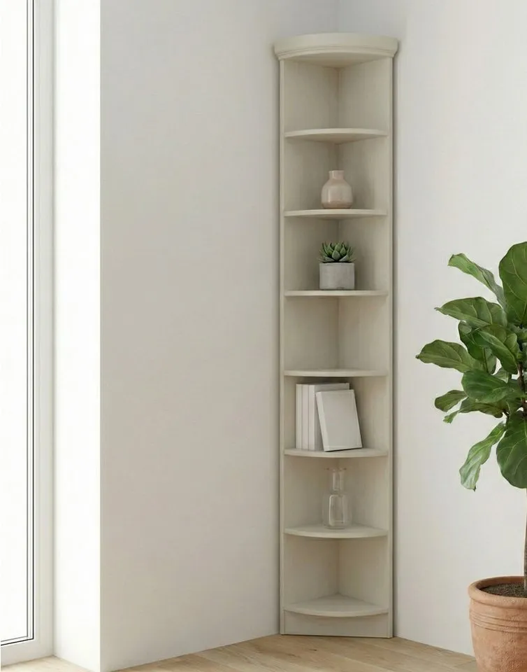 OTTO home Anbauregal Soeren Abschlussregal Höhen 97 bzw. 220 cm, aus massiver Kiefer, passend für Tiefe 29 cm, FSC®-zertifiziert, Weiß, – Produktbild 5 von 6