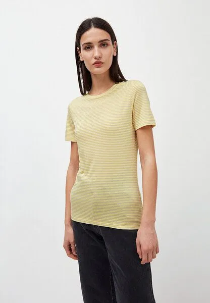 ARMEDANGELS ARMEDANGELS LIDAA RING STRIPES - Damen T-Shirt aus TENCEL Lyocell Mix, Lime-kitt, – Produktbild 1 von 4