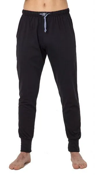 Haasis Bodywear Haasis Bodywear Herren Pyjamahose mit Bündchen, Seitentaschen, Single Jersey, Bio Baumwolle, GOTS, Schwarz, – Produktbild 2 von 4