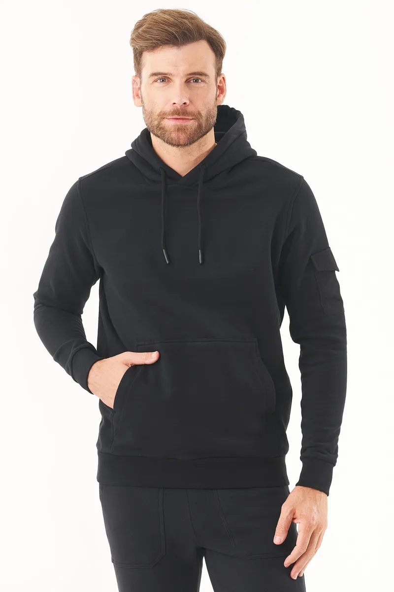 ORGANICATION ORGANICATION Herren vegan Soft Touch Sweat Hoodie Schwarz, Schwarz, – Produktbild 2 von 2