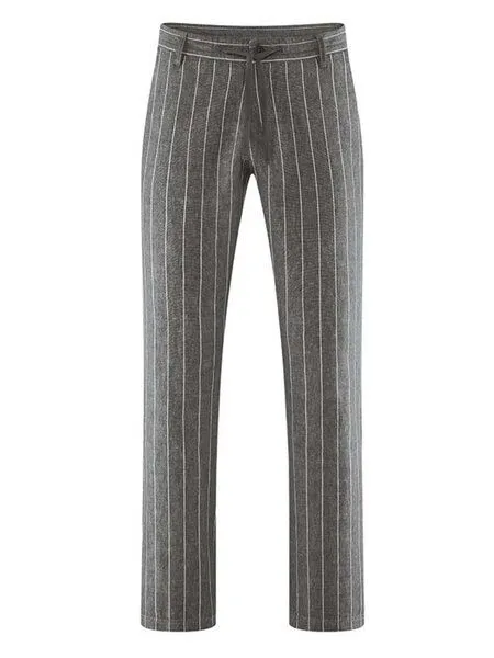 HempAge HempAge Herren Nadelstreifen Hose Hanf/Bio-Baumwolle, Asphalt (grau), – Produktbild 1 von 1