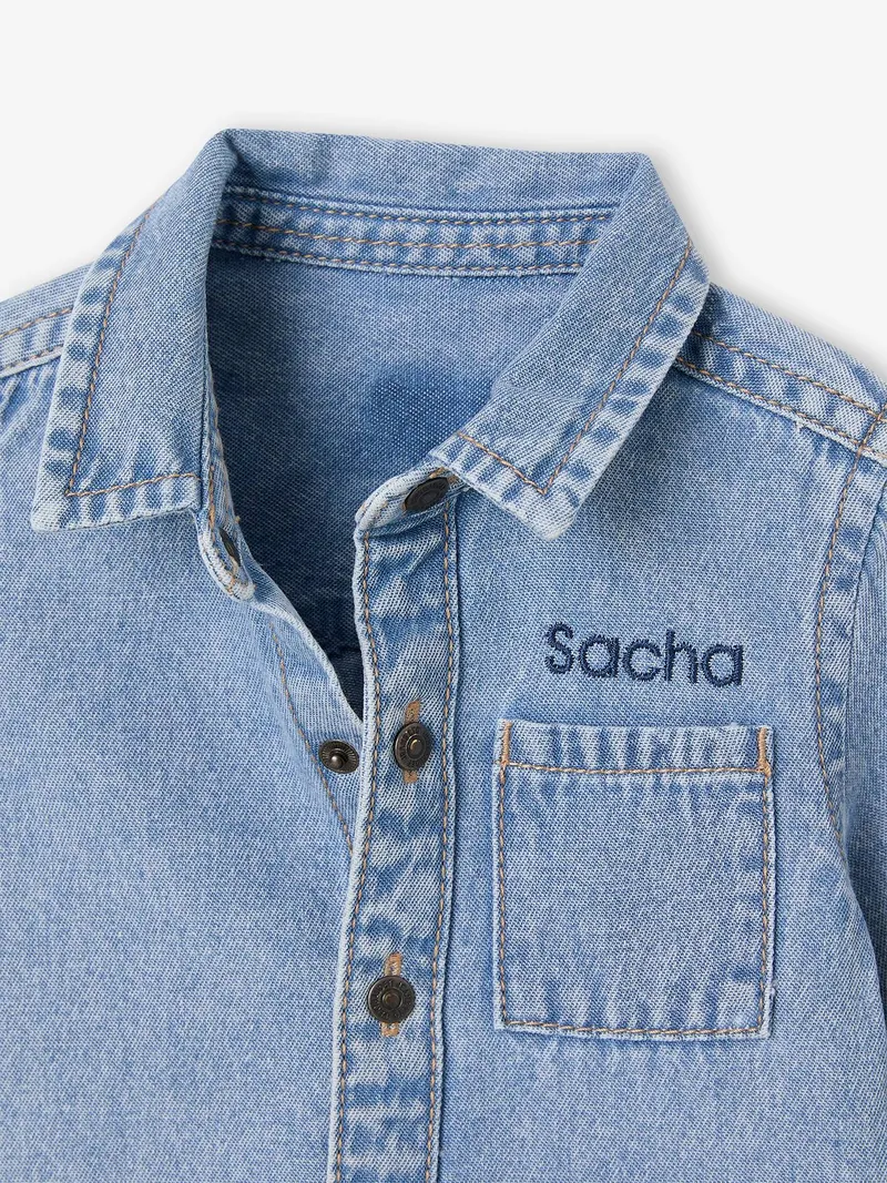 Vertbaudet Baby Jeanshemd mit Druckknöpfen, Double stone, – Produktbild 3 von 3