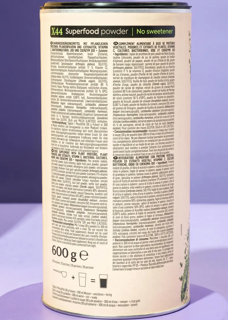 KoRo X44 Superfood Powder ohne Süßungsmittel 600 g – Produktbild 5 von 5