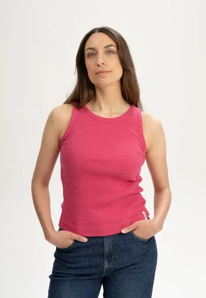 MELA MELA Ripp Tanktop Style DRISNA aus 100% Bio-Baumwolle, Berry melange, – Produktbild 1 von 4