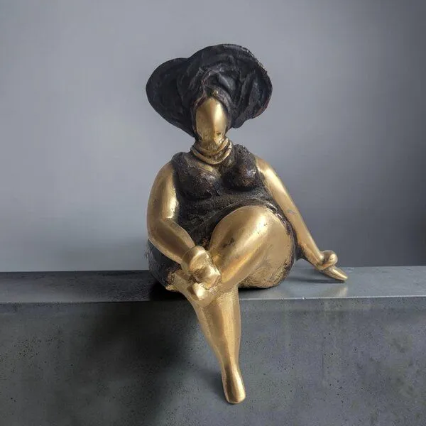 Moogoo Creative Africa Moogoo Creative Africa Bronze-Skulptur "Bobaraba Yolanda" Unikate by Hamidou | handgemacht, Schwarz & gold, – Produktbild 1 von 2