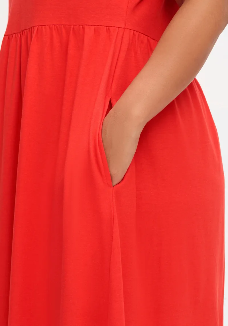 sheego Jerseykleid, Rot, – Produktbild 2 von 2