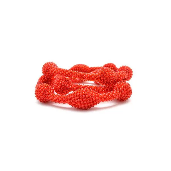 Sakiba Sakiba Kette lang/Dreifacharmband Morse ”Liebe”, Rot, – Produktbild 3 von 4