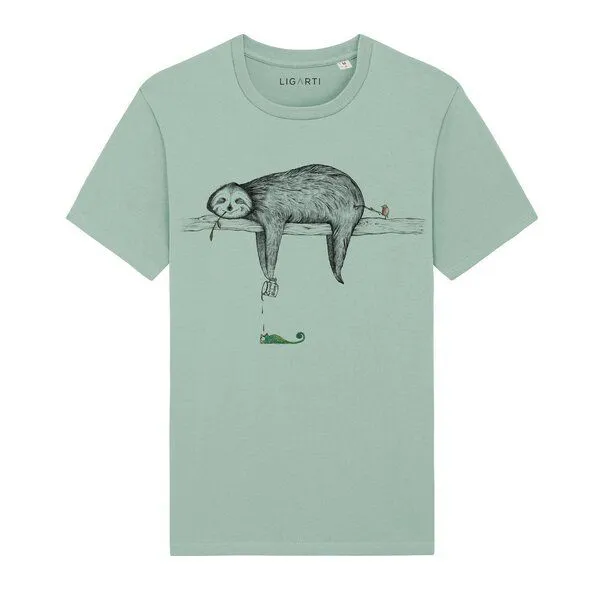 LIGARTI LIGARTI T-shirt - Faultier, Mintgrün, – Produktbild 1 von 5