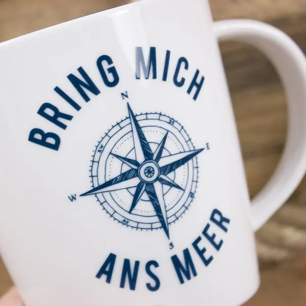 Bow & Hummingbird Bow & Hummingbird Großer Porzellanbecher "Bring mich ans Meer" – Produktbild 2 von 4