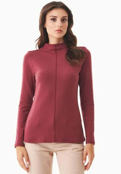 ORGANICATION ORGANICATION Langarmshirt aus Bio-Baumwolle und TENCEL Modal, Rot(syrah red), – Produktbild 1 von 4