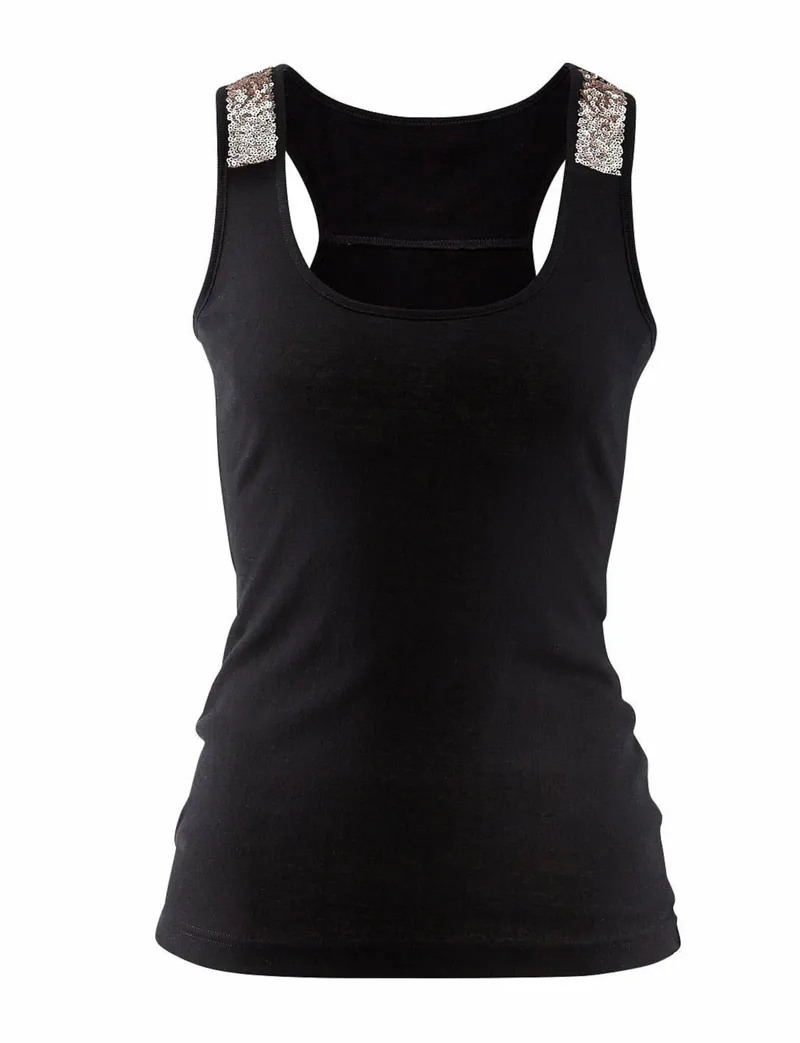 Lascana Ripptanktop, Schwarz, – Produktbild 1 von 2