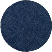 myfelt myfelt Filzkugelteppich rund, 100% Schurwolle, Dunkelblau (alva), – Produktbild 1 von 1