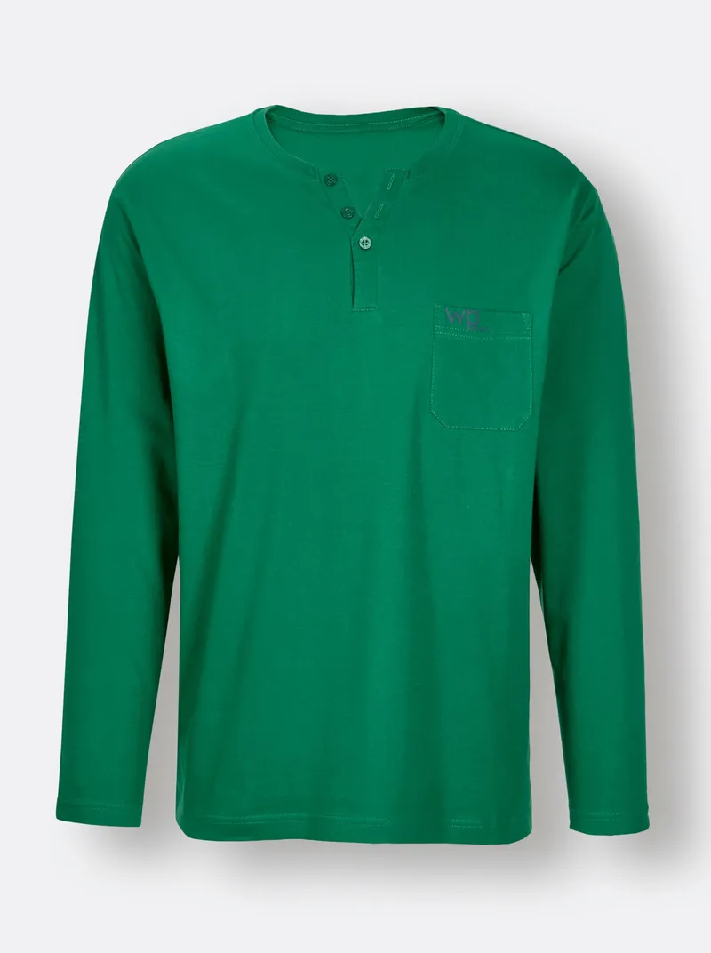 wäschepur men Schlafanzug-Shirt grün, Grün, – Produktbild 2 von 2