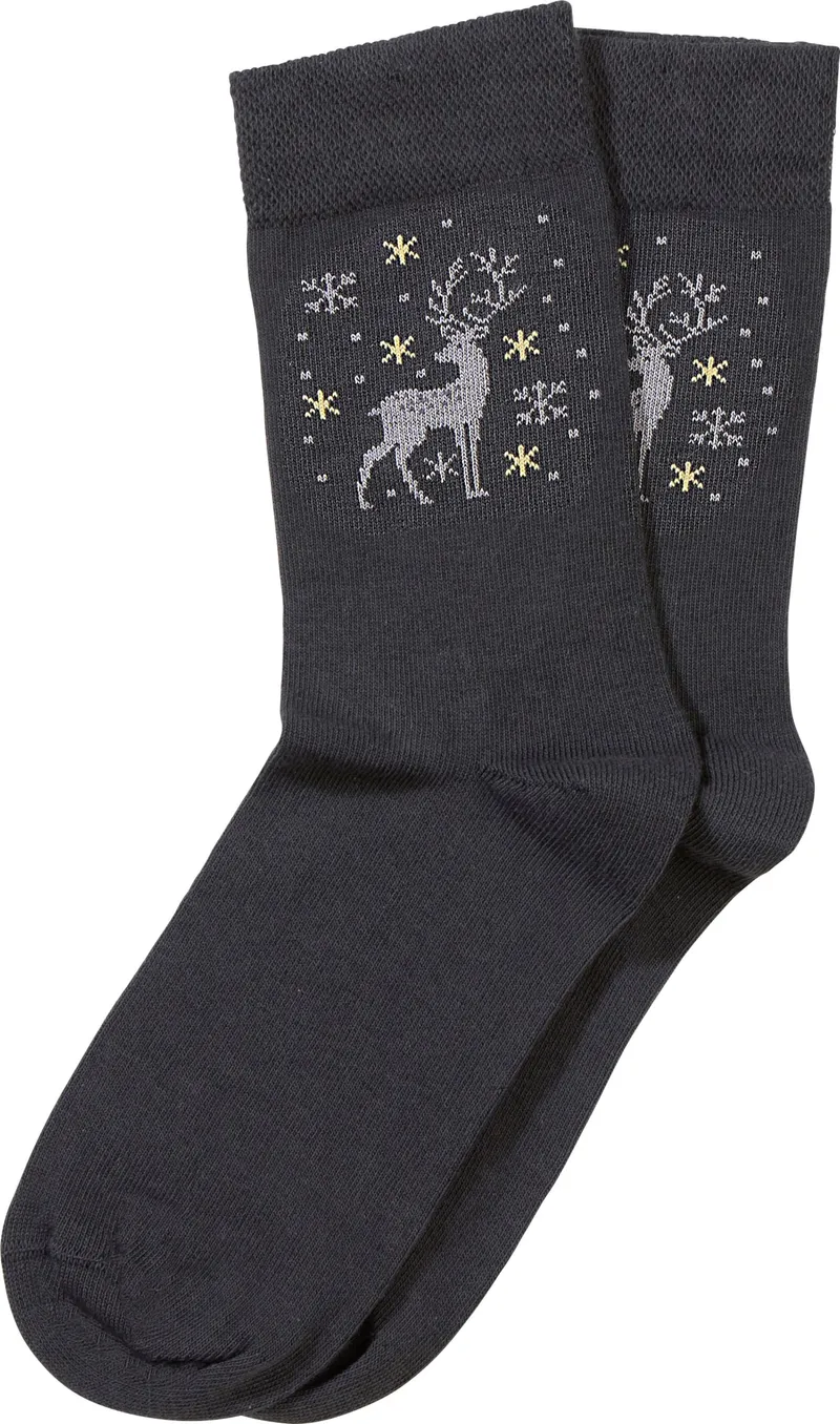 wäschepur Damen-Socken anthrazit + hellgrau-anthrazit-gelb-gemustert, Anthrazit + hellgrau-anthrazit-gelb-gemustert, – Produktbild 2 von 3