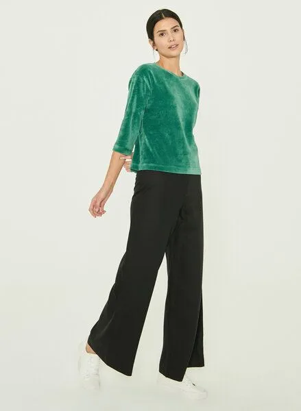 ORGANICATION ORGANICATION Samtbluse aus Bio-Baumwolle und Recyceltes Polyester mit Stickerei, Seaweed, – Produktbild 2 von 4