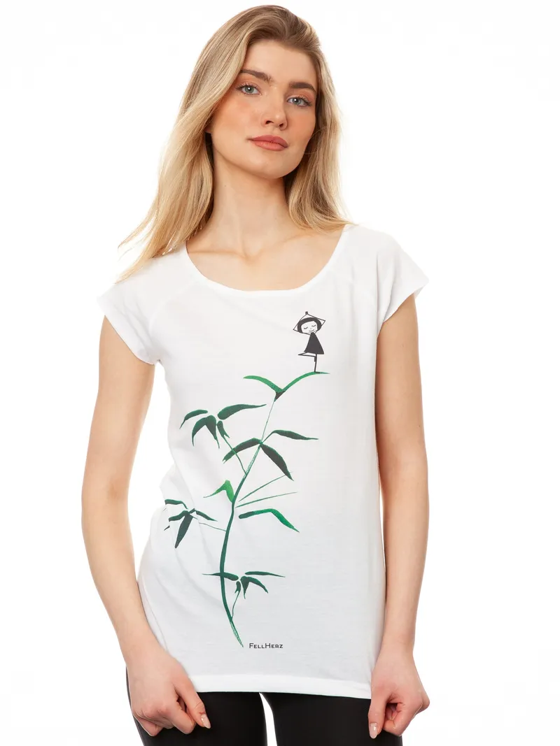 FellHerz FellHerz Damen T-Shirt Yogamädchen, White (weiß), – Produktbild 1 von 5