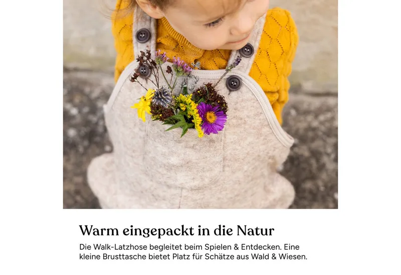 Ehrenkind Latzhose Walk-Latzhose, mitwachsende Passform (Latzhose, wärmend, winddicht & wasserabweisend) umschlagbare Fußbündchen, Anthrazit, – Produktbild 5 von 5