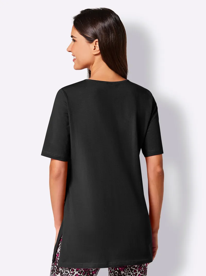 feel good Longshirt schwarz, Schwarz, – Produktbild 2 von 2