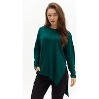 KOKOworld Bluse Seki – Basic-Bluse mit langen Ärmeln – Boot-Ausschnitt – Viscose mit Elasthan – Fair produziert in Polen – KOKOworld, Grun (forest), – Produktbild 1 von 1