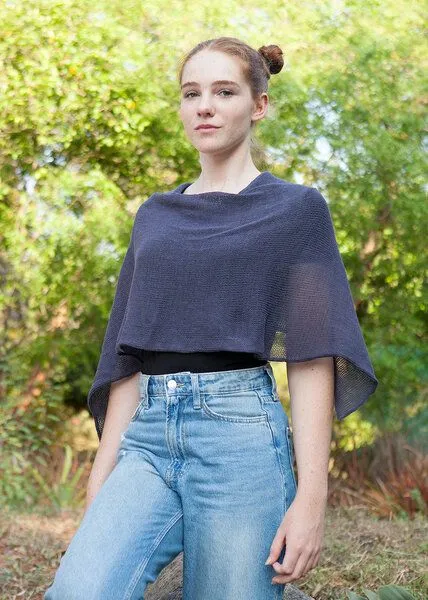 Sundara Sundara Poncho BELLE aus 100% Bio-Baumwolle, Dunkelgrau, – Produktbild 1 von 1