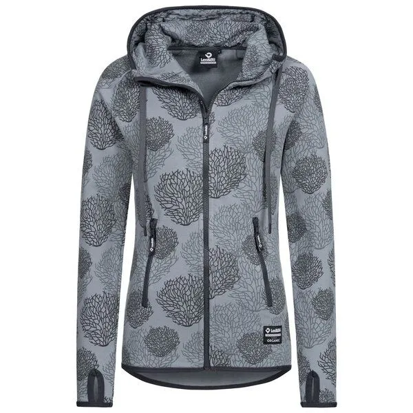 Lexi&Bö Lexi&Bö Coral Zip Hoodie Damen mit Korallen Allover Print, Monument (grau), – Produktbild 1 von 2