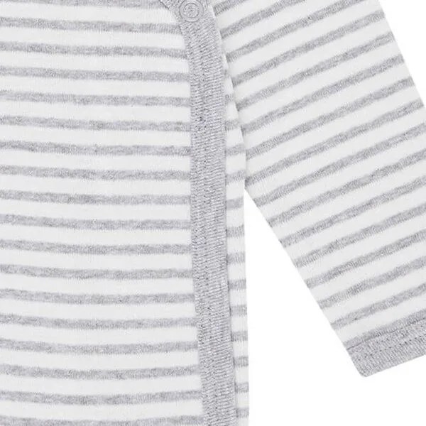 Sense Organics sense-organics Baby Wickelbody Langarm *YGON* grey- stripes I GOTS & Bio I Sense Organics – Produktbild 3 von 4