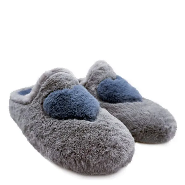thies Rec Heart Slipper von thies ® aus recyceltem PES, Grey love, – Produktbild 1 von 4