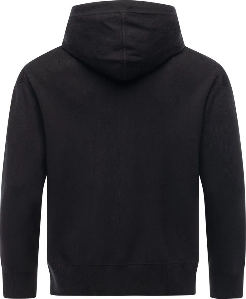 ragwear ragwear Kapuzensweatjacke Raggan Zip Zipper aus Rippstrick mit großer Kapuze, Schwarz, – Produktbild 3 von 3