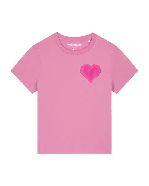 watapparel watapparel T-Shirt Frauen Pink Heart, Bubble pink, – Produktbild 1 von 3