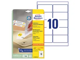 Avery Zweckform 250 Stick+Lift Etiketten 96 x 50,8 mm, A4 – Produktbild 1 von 1