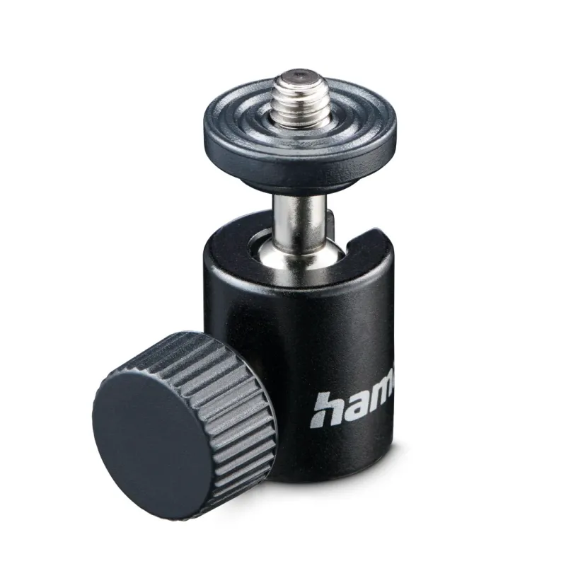Hama Hama Kugelkopf für Stative, 38 mm Höhe, für 1/4" Gewinde, Ø 20 mm, Schwarz, – Produktbild 2 von 5