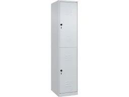 C+P C+P Doppelstock-Spind Classic PLUS, 2 Fächer, 1850x400x500mm, Lichtgrau/Lichtgrau – Produktbild 1 von 1