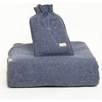 nahtur design nahtur-design Lodendecke + Ökowärmflasche im Set, Blau/schwarz, – Produktbild 1 von 1
