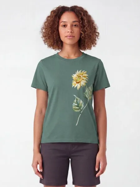watapparel watapparel T-Shirt Frauen Sonnenblume, Green bay, – Produktbild 2 von 2