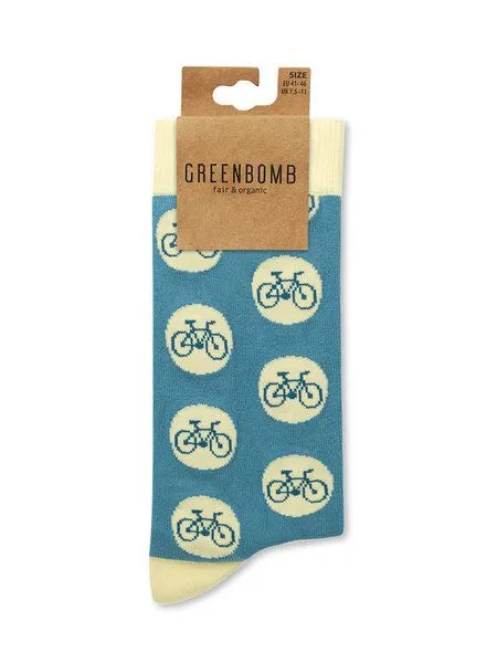 GreenBomb GREENBOMB Bike Spot Socks - Lässige Socken aus Bio-Baumwoll Mix / hochwertiger Print / Fair & Vegan, Weiß (mix), – Produktbild 2 von 2