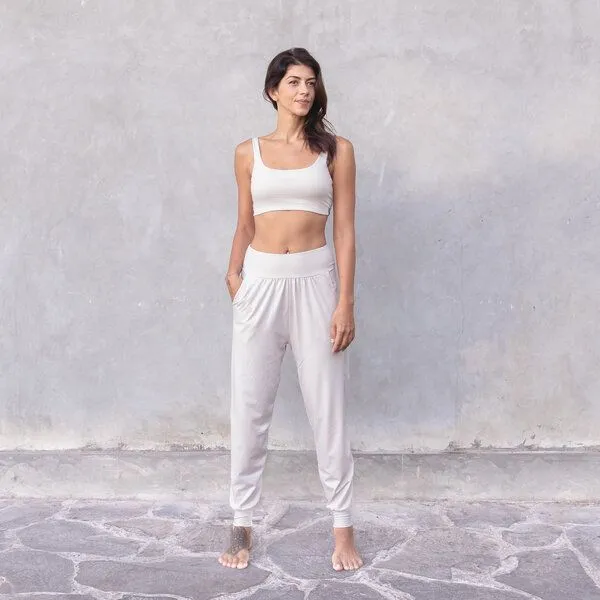 Jaya Jaya CARMEN - Damen - Bra für Yoga aus Biobaumwolle, White/weiß, – Produktbild 1 von 4