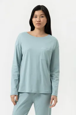 mey mey Pyjamaoberteil Mey Schlaf-Shirt Serie Classy Nights Uni (1-tlg) Klassisches Pyjamashirt, 100%Bio-baumwolle, Interlock Jersey – Produktbild 1 von 1