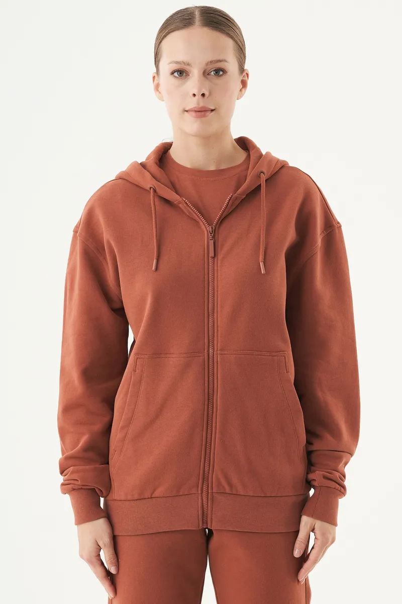 ORGANICATION ORGANICATION Herren vegan Unisex Zip Up Hoodie Junda Zimt, Braun, – Produktbild 2 von 2