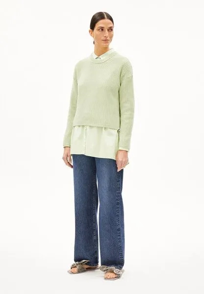 ARMEDANGELS ARMEDANGELS NURIAAS - Damen Pullover Loose Fit aus Bio-Baumwolle, Pastel green, – Produktbild 4 von 4