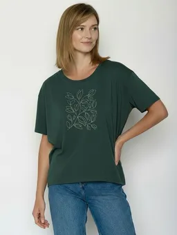 GreenBomb GREENBOMB Leafline Feel - Lässiges T-Shirt aus Bio-Baumwoll-Mix / hochwertiger Print / GOTS / Fair & Vegan – Produktbild 1 von 1