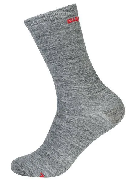 Super.Natural Super.Natural Socken SN All Day Socks für Damen und Herren, aus Merino, Cashmere grey melange/high risk red, – Produktbild 1 von 3