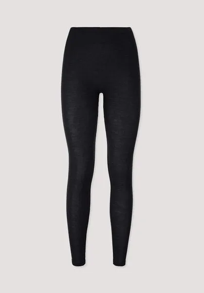 hessnatur hessnatur Leggings Regular Cut PURE FUNCTION aus Bio-Merinowolle mit Seide, Schwarz, – Produktbild 3 von 4