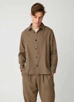 KnowledgeCotton Apparel KnowledgeCotton Apparel Lockeres Overshirt mit Hahnentrittmuster aus Bio-Baumwolle – Produktbild 1 von 1